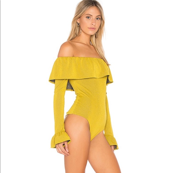 Endless Rose Ruffle Bodysuit in Golden Yellow - Picture 5 of 8